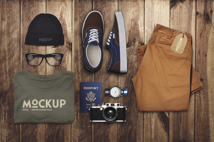 Travel and Clothes Mockup