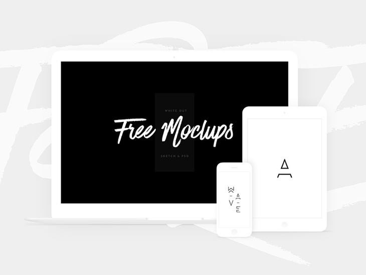 White Devices Mockup - Sketch and PSD