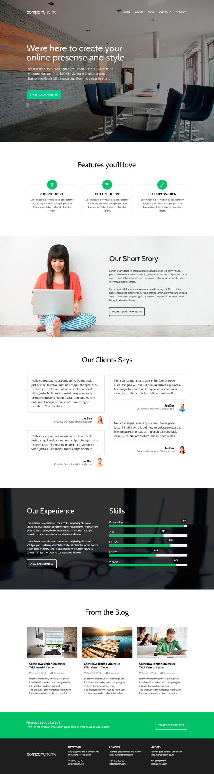 Free Business Website PSD Template Free PSD File