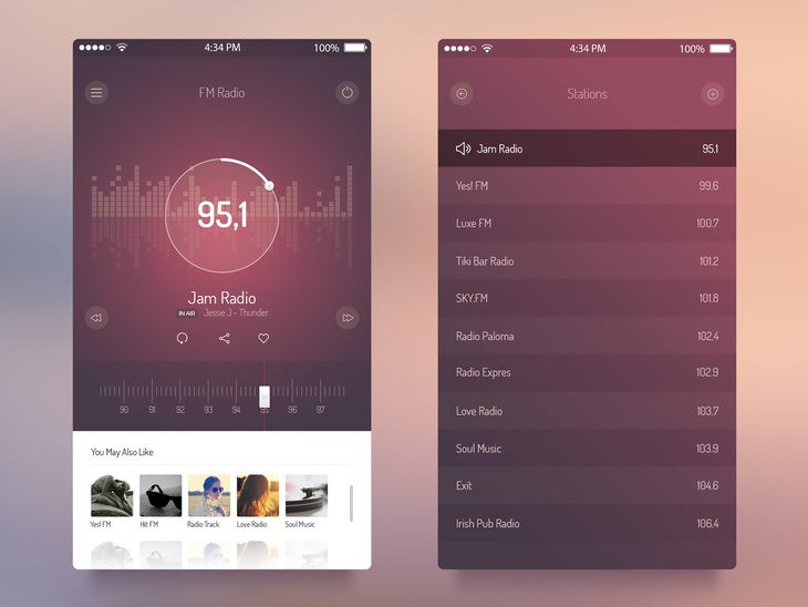 Radio iOS 7 App UI