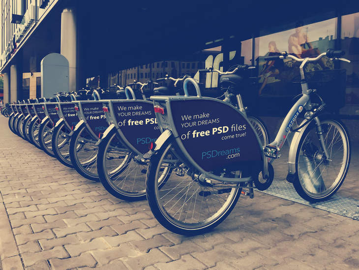 Bicycle Advertising Free PSD Mockup