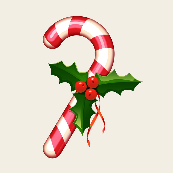 Candy Cane PSD Icon