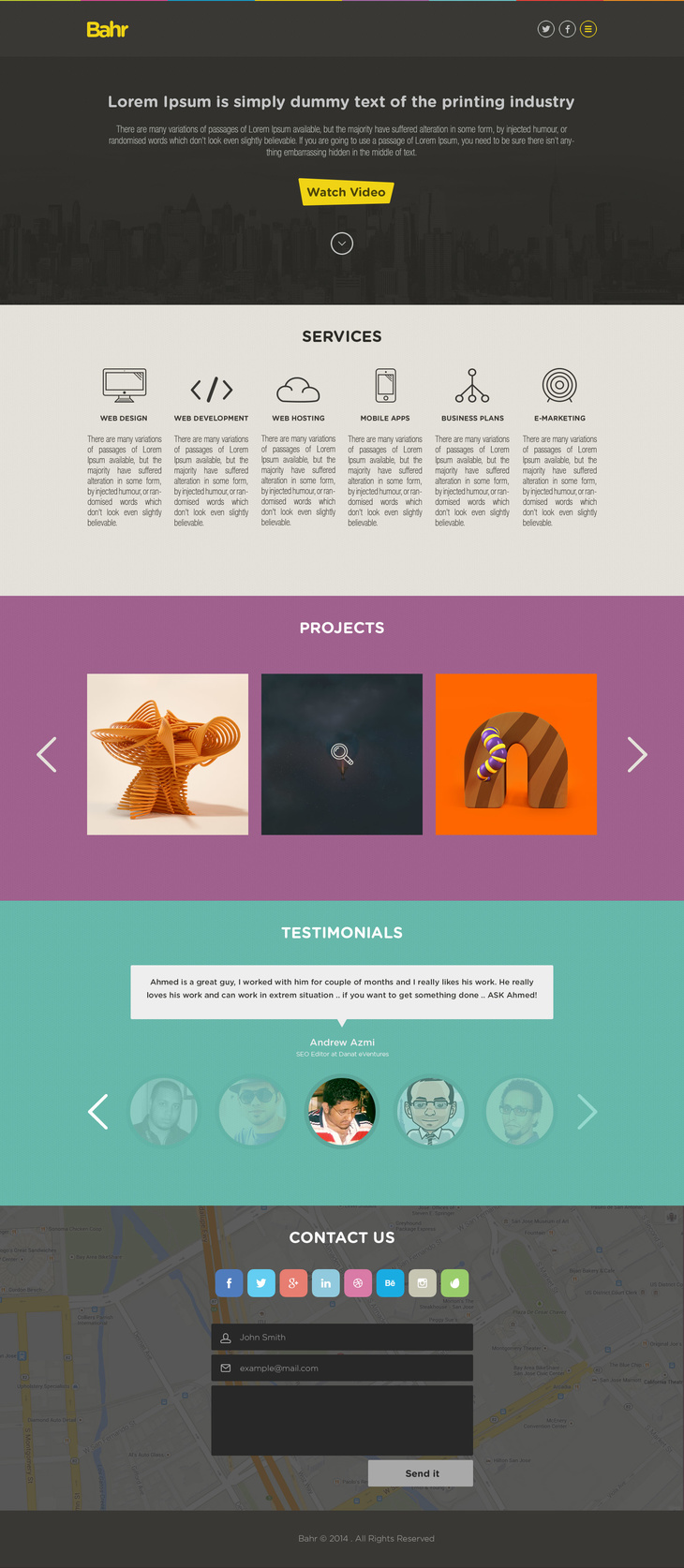 One Page Template PSD