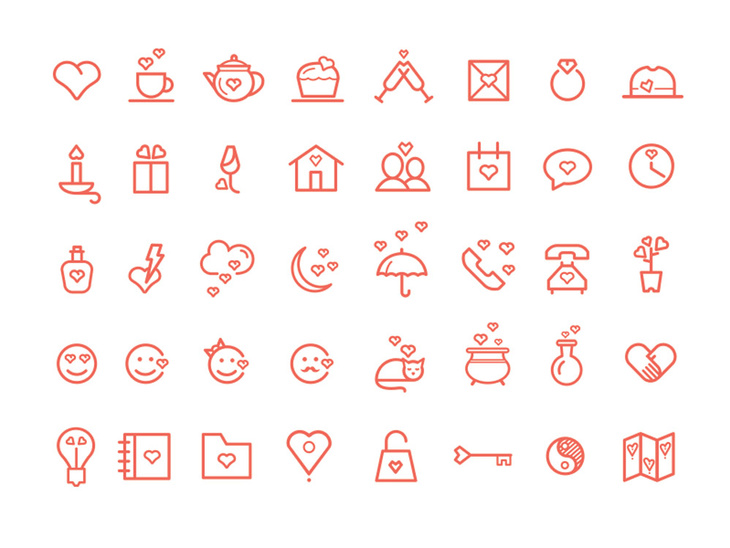 Valentine's Day PSD Icons