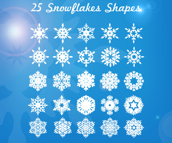 25 Snowflakes Shapes PSD