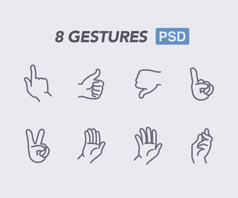 8 Gestures Icons
