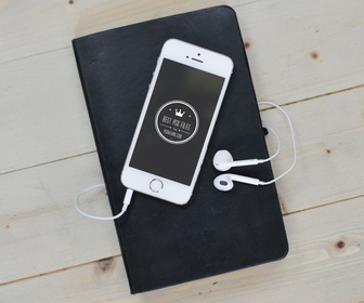 iPhone Mockup with Headphones