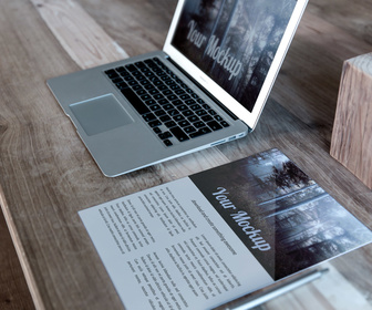 Letter and MacBook PSD Mockup