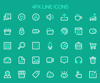 35 Line Icons Free PSD