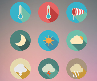 Flat Weather PSD Icon Pack